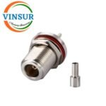 11121212 -- RF CONNECTOR - 50OHMS , N FEMALE , STRAIGHT , BULKHEAD REAR MOUNT , CRIMP TYPE , RG178 CABLE - Image 2