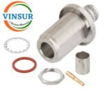 11121217 N-TYPE FML Str Bkhd Cr LMR 400 50 11121217 -- RF CONNECTOR - 50OHMS , N FEMALE , STRAIGHT , BULK HEAD REAR MOUNT , CRIMP TYPE , LMR-400 CABLE - Image 2
