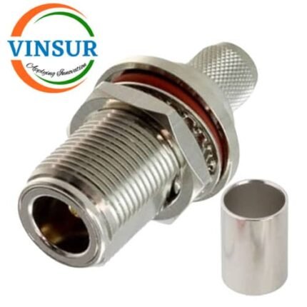 11121217 N-TYPE FML Str Bkhd Cr LMR 400 50 11121217 -- RF CONNECTOR - 50OHMS , N FEMALE , STRAIGHT , BULK HEAD REAR MOUNT , CRIMP TYPE , LMR-400 CABLE