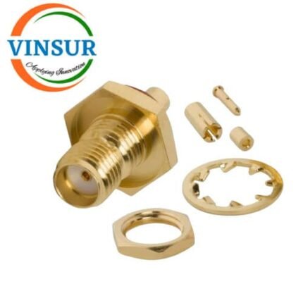 11521211 -- RF CONNECTOR - 50 OHMS , SMA FEMALE STRAIGHT BULK HEAD REAR MOUNT CRIMP  TYPE RG1.13 CABLE