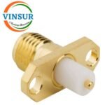 11521390 -- RF CONNECTOR - 50 OHMS , SMA FEMALE , STRAIGHT , 2 HOLE FLANGE , 4MM EXTENDED TEFLON , ROUND POST
