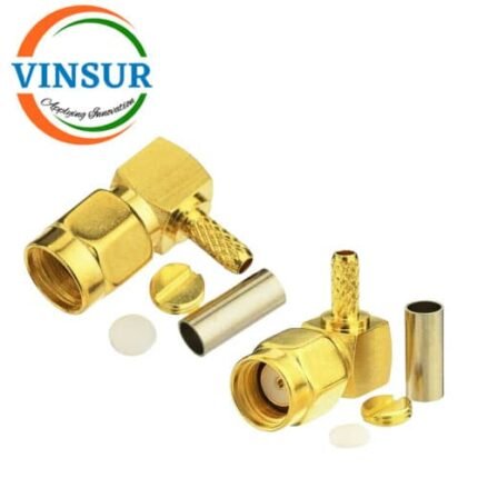 11912014 -- RF CONNECTOR - 50 OHMS , RP SMA MALE , RIGHT ANGLE, CRIMP TYPE , RG316, RG174, RG188, LMR100 CABLE