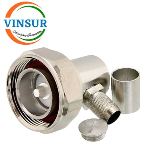 11D12017-RF-CONNECTOR-50OHMS-7.16-MALE-RIGHT-ANGLE-CRIMP-TYPE-LMR-400-CABLE.jpg 11D12017 -- RF CONNECTOR - 50OHMS , 7.16 MALE , RIGHT ANGLE , CRIMP TYPE , LMR-400 CABLE - Image 1