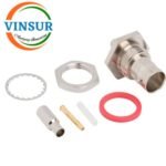 1232121I -- RF CONNECTOR - 75 OHMS , BNC FEMALE , STRAIGHT , BULK HEAD REAR MOUNT , CRIMP TYPE , RG179/U CABLE