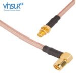 SMA Right Angle Male to SMA Straight Bulkhead Female RG-142 Cable Assembly