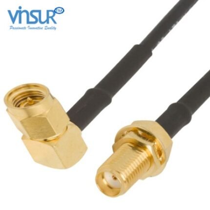 SMA Right Angle Male to SMA Straight Bulkhead Female RG-174 Cable Assembly