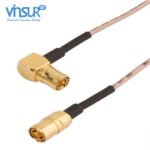 SMB Right Angle Male to SMB Straight Male RG-178 Cable Assembly