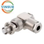 VSW-SHV-MRA-CL-58 -- RF CONNECTOR - 50 OHMS , SHV MALE , RIGHT ANGLE , CLAMP TYPE , RG58, RG142, LMR200 CABLE